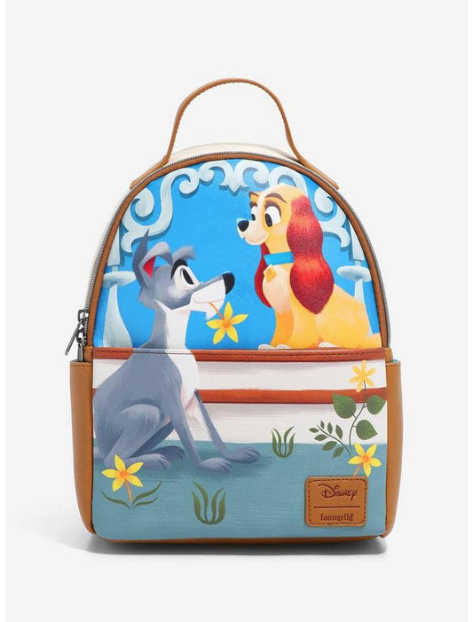 Loungefly Disney Lady & The Tramp Flower Scene Mini Backpack