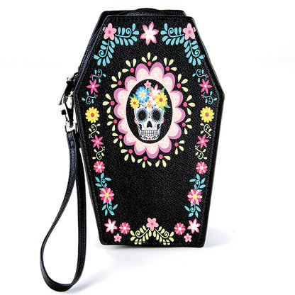 Sugar Skull Coffin Wallet In Vinyl