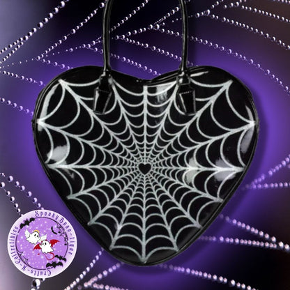 Spiderweb Sparkle Heart Bag  - Kreepsville