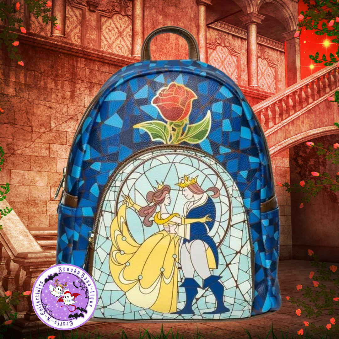 Loungefly Beauty and the Beast Stained-Glass Window Mini-Backpack