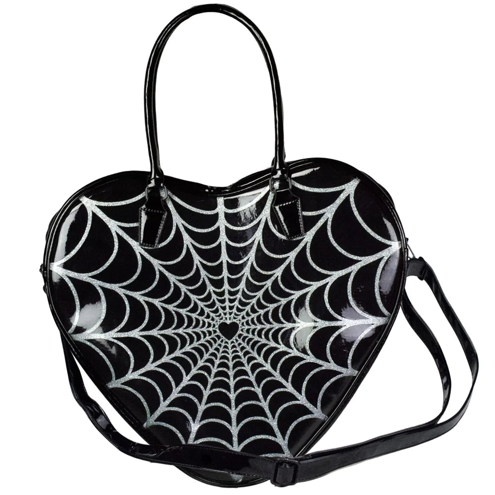 Spiderweb Sparkle Heart Bag  - Kreepsville