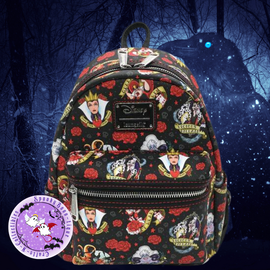 Loungefly Disney Villains Tattoo AOP Mini Backpack