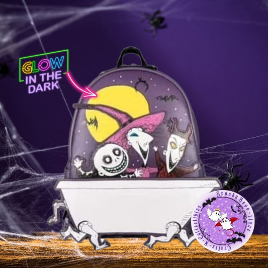 Loungefly Disney Nightmare Before Christmas Glow in the Dark - Lock Shock & Barrel Mini Backpack