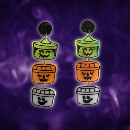 Vintage Halloween Bucket Earrings