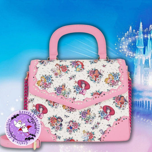 Loungefly Disney Princess Tattoo Allover Print Crossbody