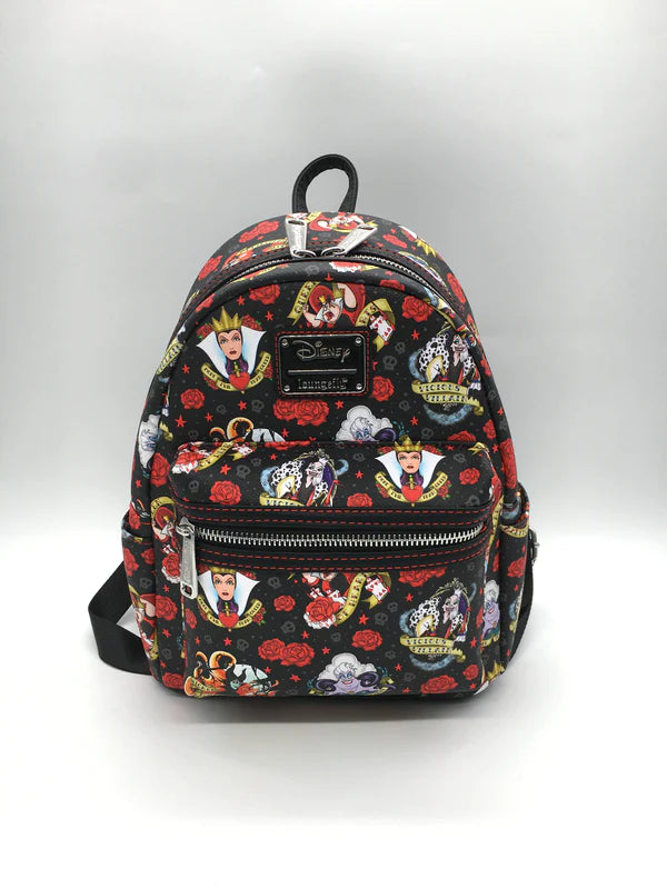 Loungefly Disney Villains Tattoo AOP Mini Backpack