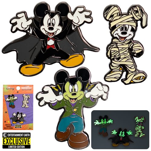 Mickey Mouse Halloween Mickeys Enamel Pin 3-Pack - Entertainment Earth Exclusive