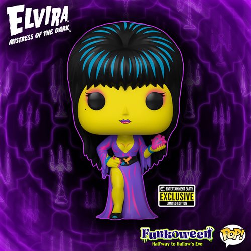 Elvira Black Light Funko Pop! - Entertainment Earth Exclusive