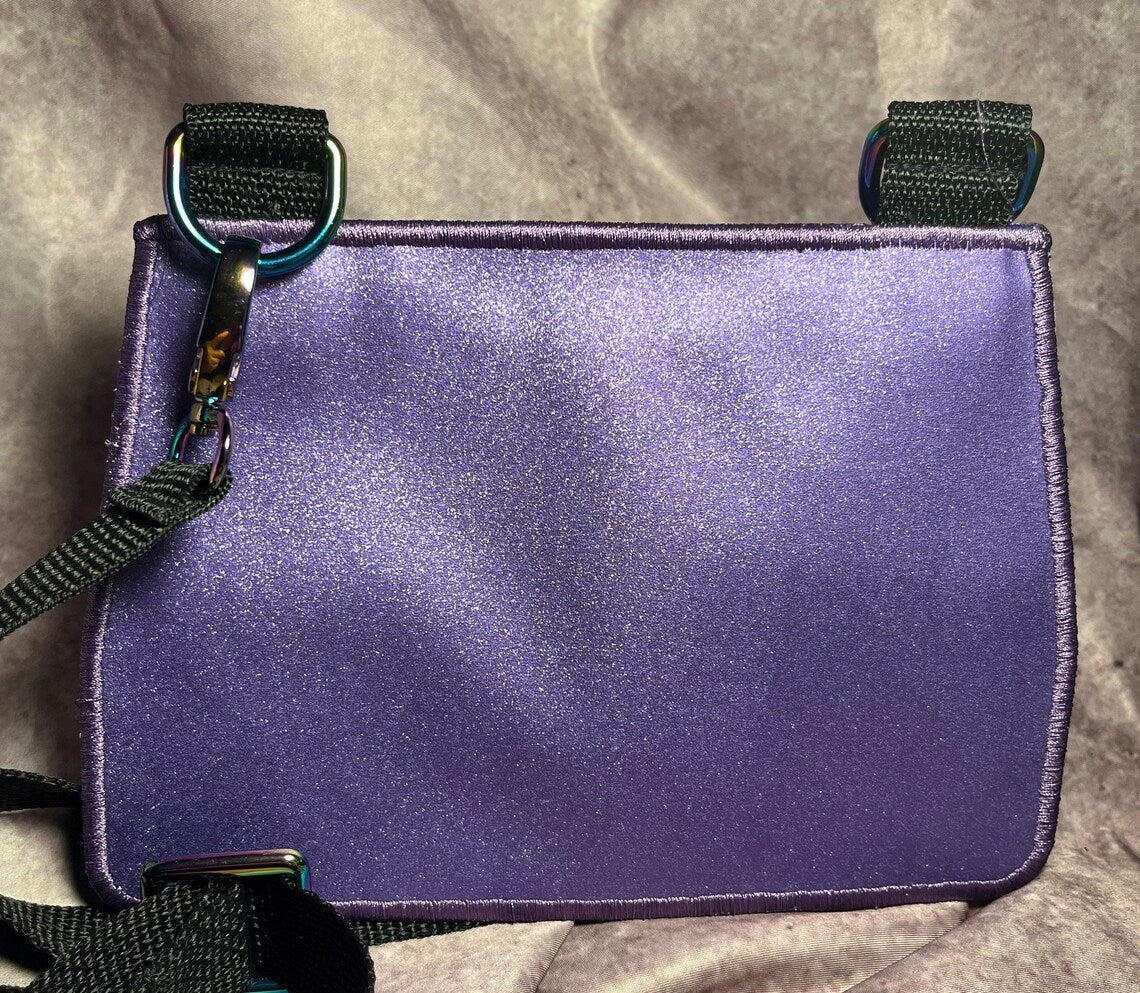 Purple Batwing with Lavender Serpentine Crossbody Bag. Clutch Purse