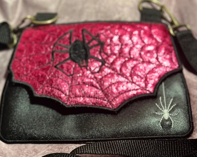 Pink Web Wallet Style Crossbody