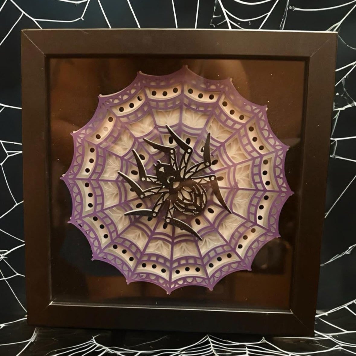 3D Spiderweb Mandala Shadow Box